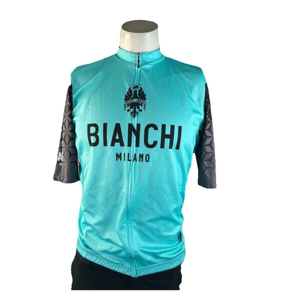 Bianchi Milano Women’s XL Cycling Jersey Short Sleeve Eagle Crown Made in Italy - Picture 2 of 10